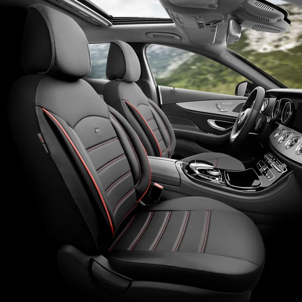 Otom Inspire Design Universal Seat Cover Siyah-Kırmızı