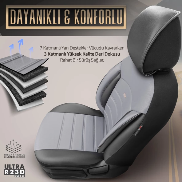 Otom Inspire Design Universal Seat Cover Füme-Siyah - 4