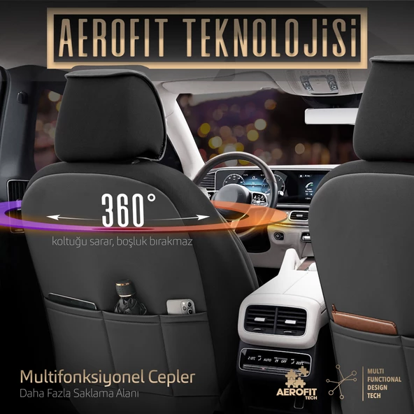 Otom Inspire Design Universal Seat Cover Füme-Siyah - 5