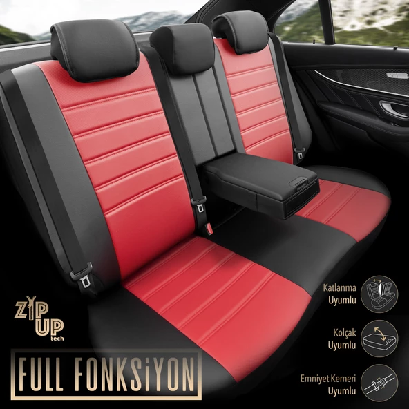 Otom Inspire Design Universal Seat Cover Kırmızı-Siyah - 6