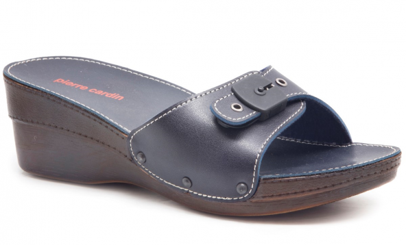 Pierre Cardin Pc 24K 7011 Lacivert Bayan Ayakkabı Terlik-Sandalet