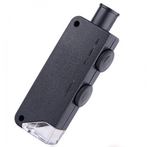 Cep Mikroskop Büyüteç - Mini 60x / 100x Zoom - Lens Odak Takı - LED Cep Mikroskop - 3