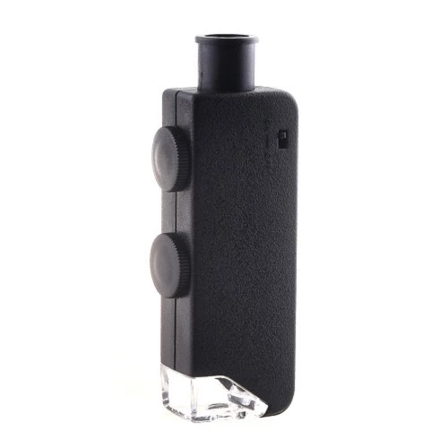 Cep Mikroskop Büyüteç - Mini 60x / 100x Zoom - Lens Odak Takı - LED Cep Mikroskop - 4