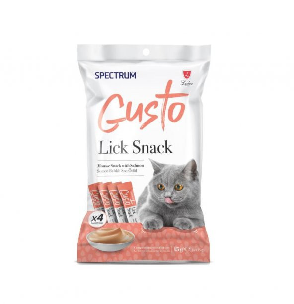 Spectrum Gusto Lick Snack Somon Balıklı 4x15gr
