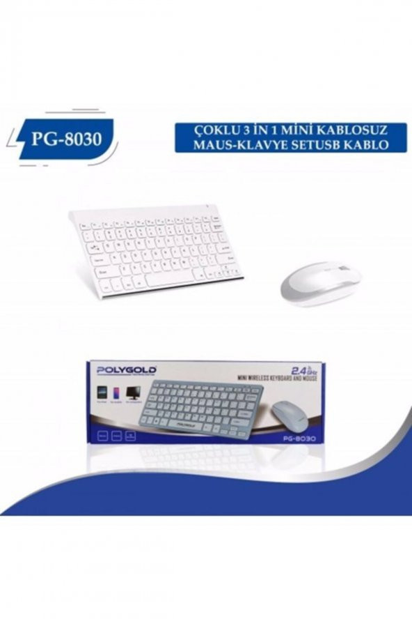 Polygold Pg-8030 Kablosuz White Klavye