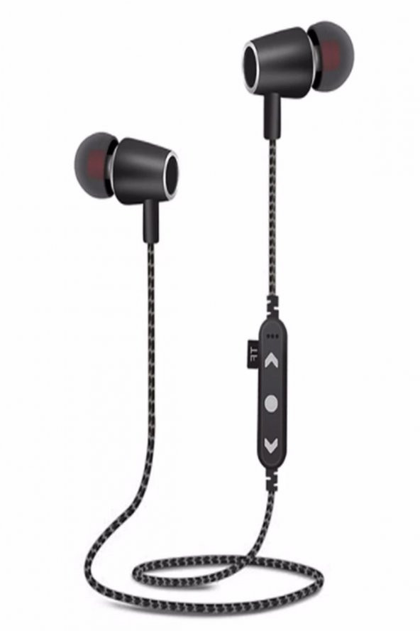 Ms-t14 Hafıza Kartı Takılabilir Metal Bluetooth Kulak Içi Kulaklık Siyah