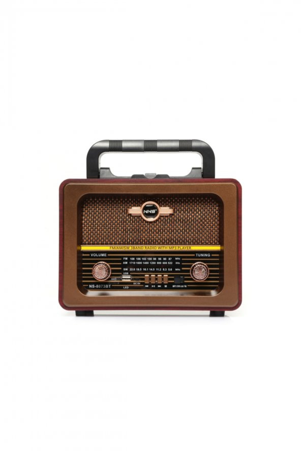 Nostaljik Radyo Taşınabilir Şarjlı Hoparlör Bt + Tf + Usb Destekli