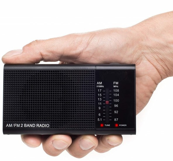 Cep Tipi Taşınabilir FM Radyo KNSTAR KB-800 Siyah - 2xAA Kalem Pille Çalışır