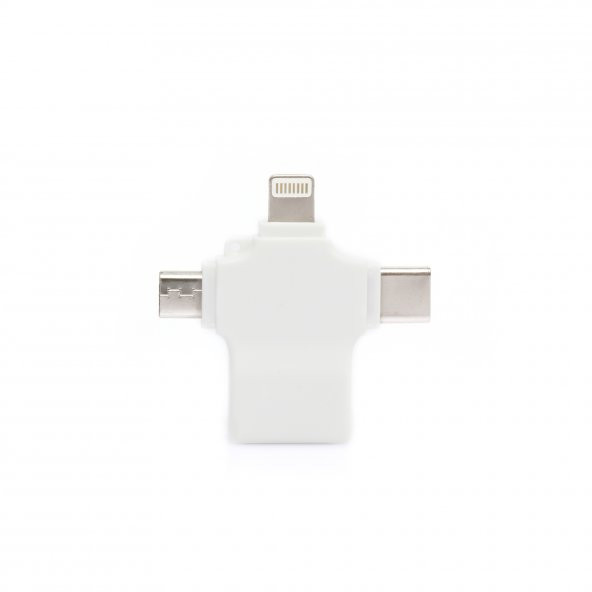 iPhone Type-C Micro USB 3in1 USB 3.0 Dişi Mouse Flash Otg Adaptör 3in1 Otg
