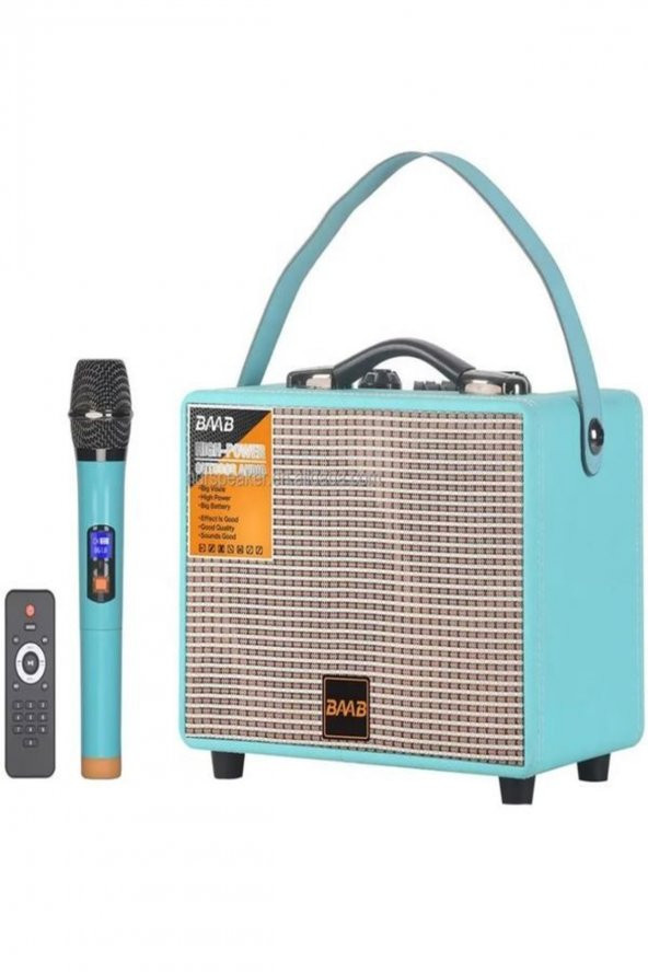 40 Watt Süper Bass Kumandalı Şarjlı Kablosuz Mikrofonlu Hoparlör Sistemi Taşınabilir Amfi - 1