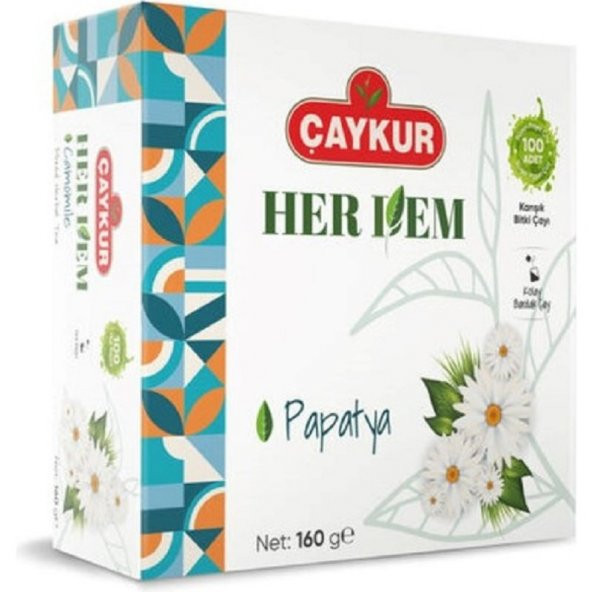 HERDEM PAPATYA KARIŞIK BİTKİ ÇAYI 160 GR (Bardak Poşet Çay)