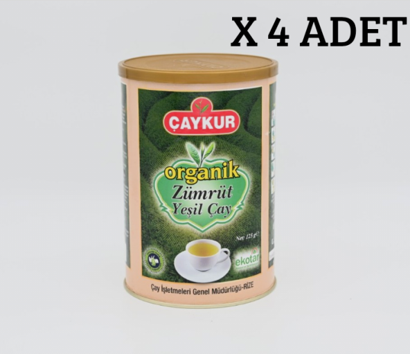 4x Adet Organik Zümrüt Yeşil Çay 125 Gr