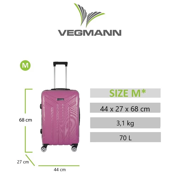 Vegmann Vela Violet Orta Boy Valiz - Resim 3