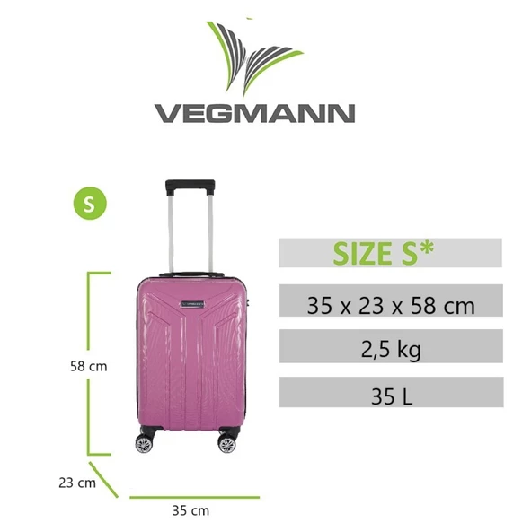 Vegmann Vela Violet Kabin Boy Valiz - Resim 3