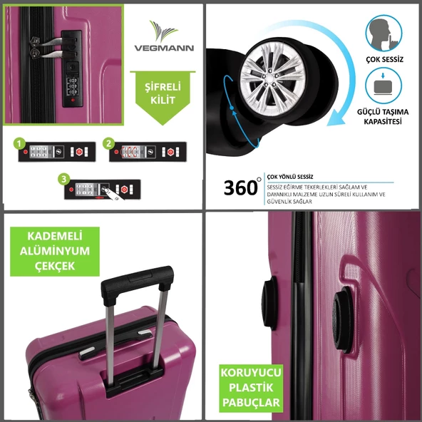 Vegmann Vela Violet Kabin Boy Valiz - Resim 4