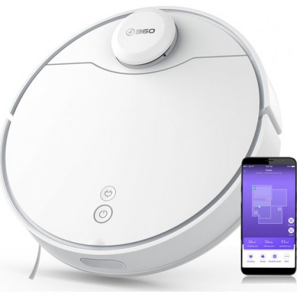 360 S9 Vacuum Mop Cleaner Akıllı Robot Süpürge Beyaz - 1