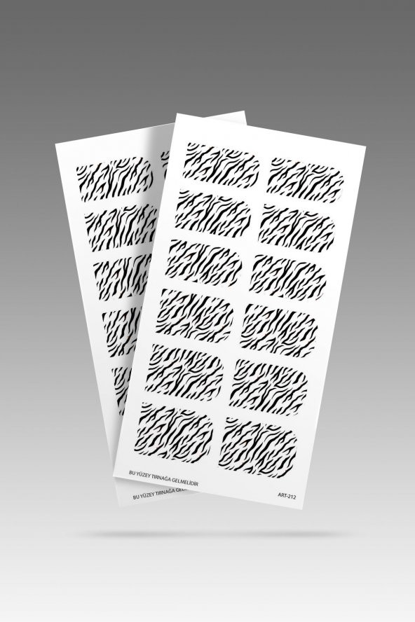 2 Li Zebra Desenli Tırnak Dövmesi, Tırnak Sticker, Nail Tattoo, Nail Art - 2