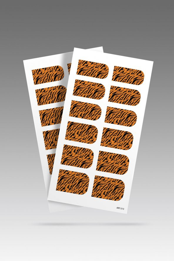 2 Li Renkli Zebra Tırnak Dövmesi, Tırnak Sticker, Nail Tattoo, Nail Art - 2