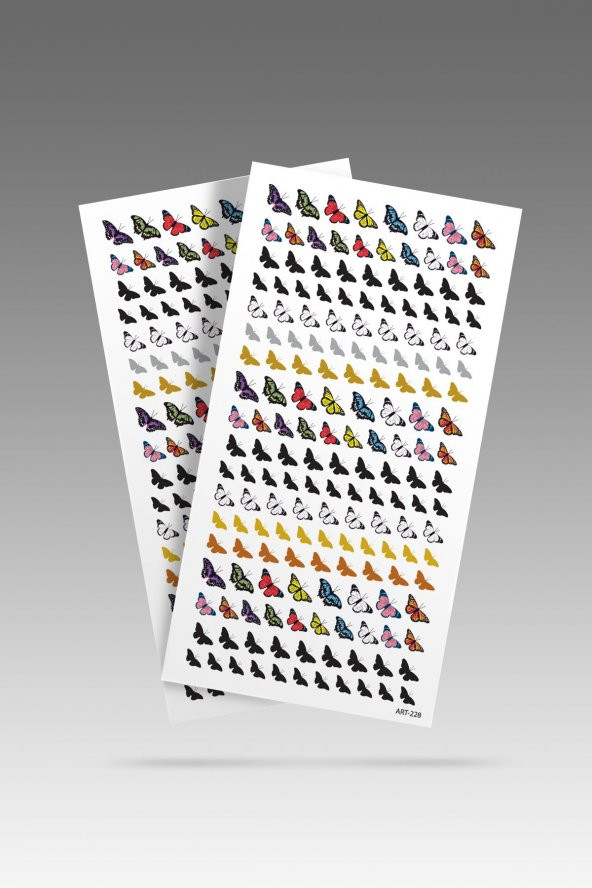 2 Li Kelebek Tırnak Dövmesi, Tırnak Sticker, Nail Tattoo, Nail Art - 2