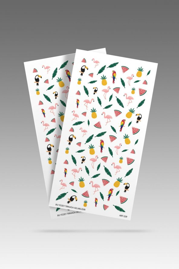 2 Li Tropik Tırnak Dövmesi, Tırnak Sticker, Nail Tattoo, Nail Art - 3