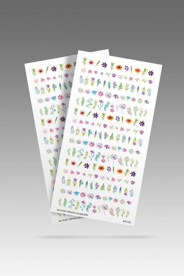 2 Li Çiçekler Tırnak Dövmesi, Tırnak Sticker, Nail Tattoo, Nail Art - 2
