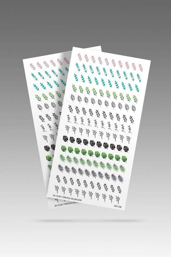2 Li Leaf Tırnak Dövmesi, Tırnak Sticker, Nail Tattoo, Nail Art - 2