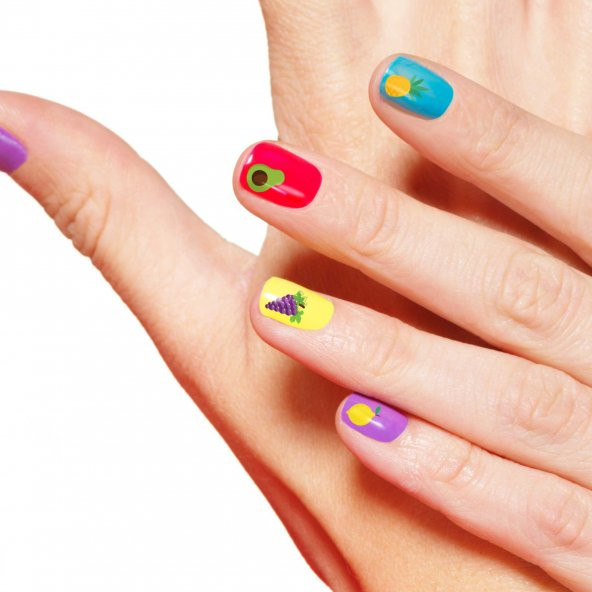 2 Li Meyveler Tırnak Dövmesi, Tırnak Sticker, Nail Tattoo, Nail Art