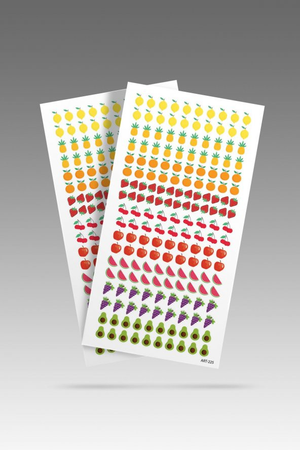 2 Li Meyveler Tırnak Dövmesi, Tırnak Sticker, Nail Tattoo, Nail Art - Resim 2