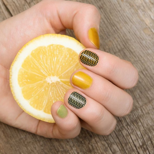 2 Li Zigzag Çizgiler Tırnak Dövmesi, Tırnak Sticker, Nail Tattoo, Nail Art