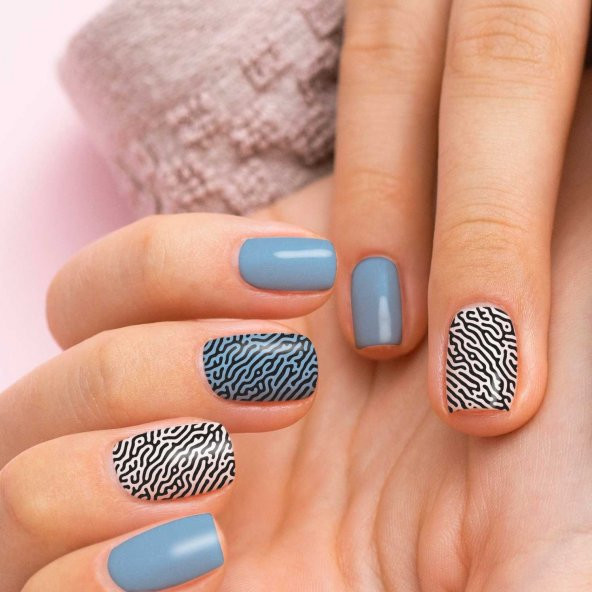 2 Li İz Desenli Tırnak Dövmesi, Tırnak Sticker, Nail Tattoo, Nail Art