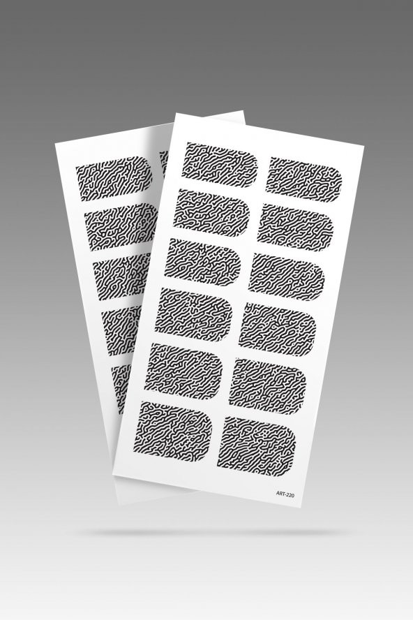 2 Li İz Desenli Tırnak Dövmesi, Tırnak Sticker, Nail Tattoo, Nail Art - 2