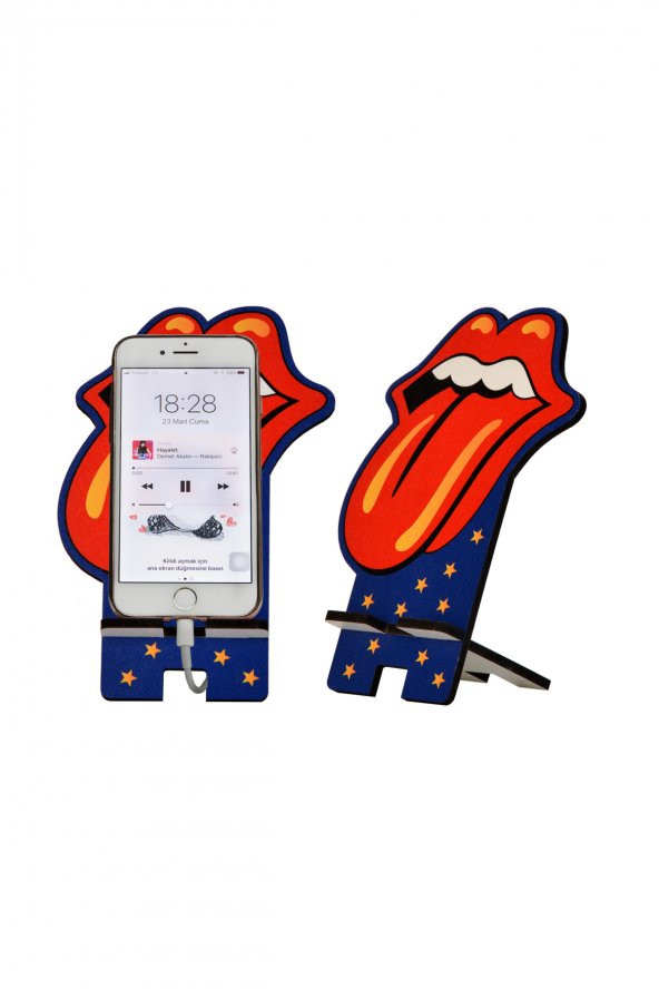 Rockn Roll Tasarım Ahşap Telefon Standı