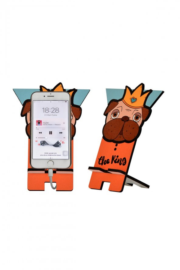 The King Tasarım Ahşap Telefon Standı