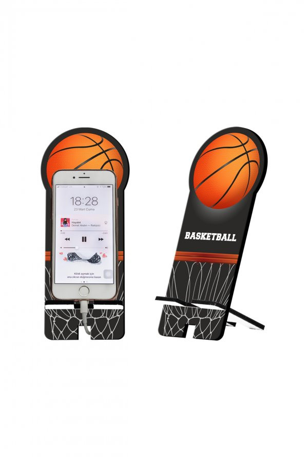 Basketbol Tasarım Ahşap Telefon Standı