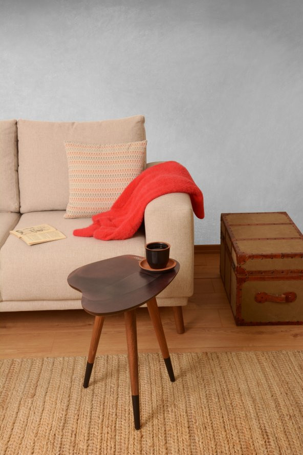 Şapka Tasarım Baskılı Dekoratif Modern Ahşap Yan Sehpa 40x55 cm - 3