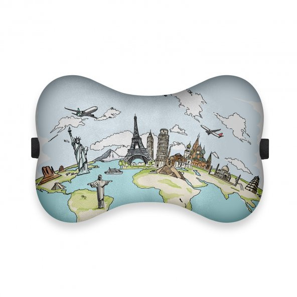 Özel Baskılı Ortopedik Tasarım Oto Seyehat Boyun Yastığı