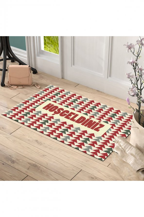 Yılbaşı Hoşgeldiniz 1 Tasarım Kapı Önü ve Ev İçi Paspas 45x75 cm - 2