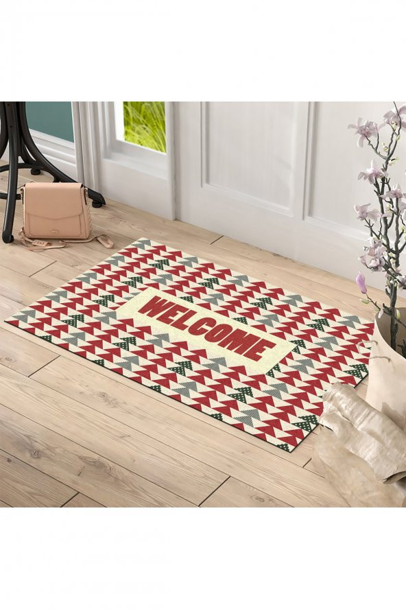 Yılbaşı Welcome 1 Tasarım Kapı Önü ve Ev İçi Paspas 45x75 cm - 2