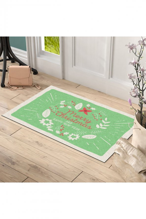Yılbaşı Merry Christmas Konsept Tasarım Kapı Önü ve Ev İçi Paspas 45x75 cm - 2