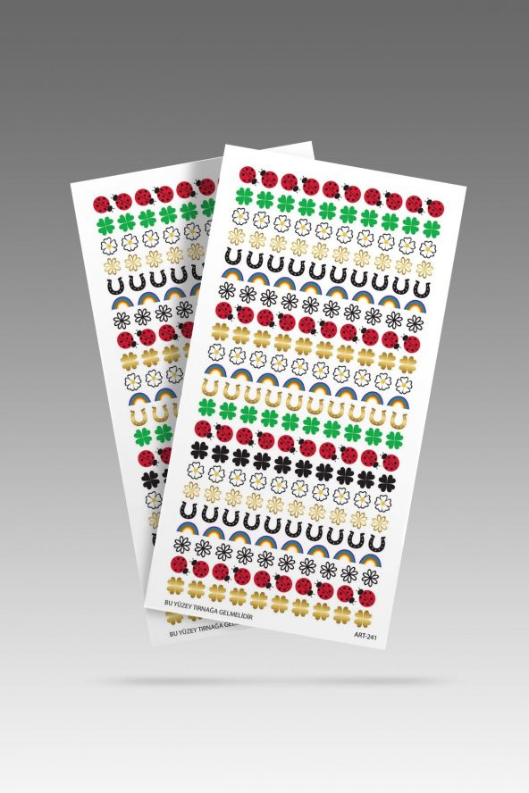2 Li Uğur Böceği Tırnak Dövmesi, Tırnak Sticker, Nail Tattoo, Nail Art - 2