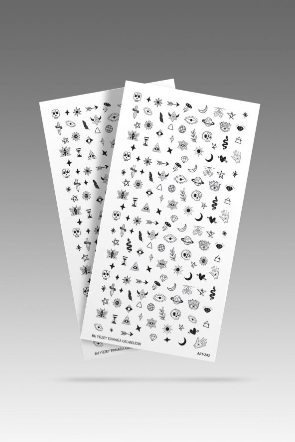 2 Li Minimal Tırnak Dövmesi, Tırnak Sticker, Nail Tattoo, Nail Art - 2