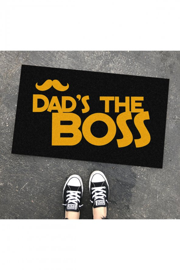 Dad is The Boss Tasarım Kapı Önü ve Ev İçi Paspas 45x75 cm