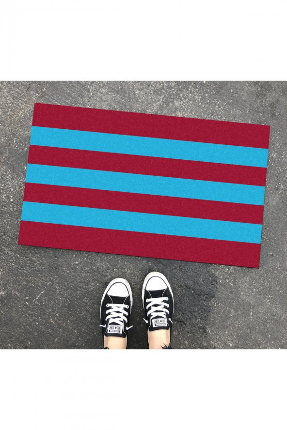 Bordo Mavi Tasarım Kapı Önü ve Ev İçi Paspas 45x75 cm - 1