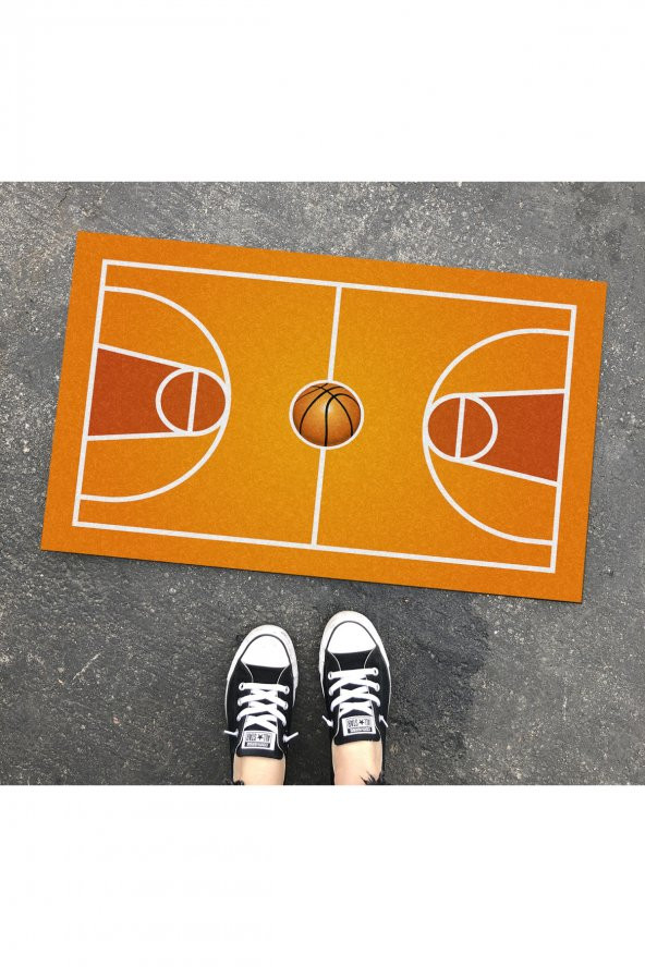 Basketbol Tasarım Kapı Önü ve Ev İçi Paspas 45x75 cm