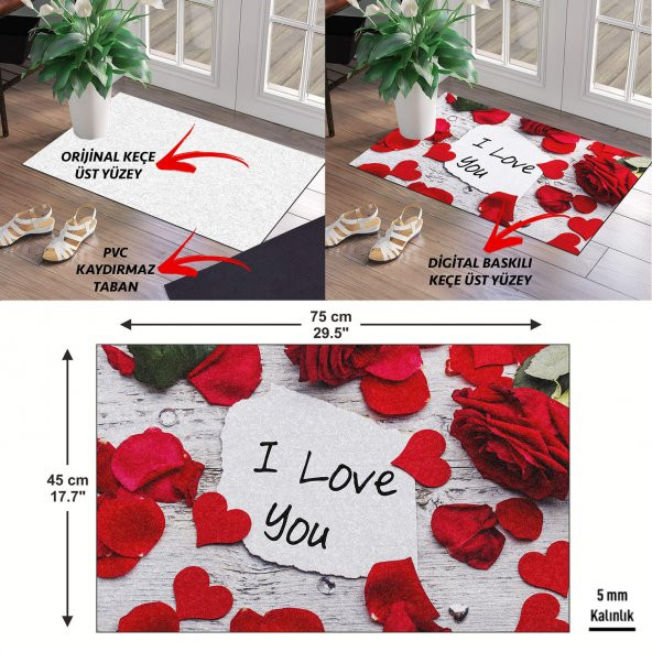 Sosyal Mesafe Uyarı Kapı Önü ve Ev İçi Paspas 45x75 cm - 3