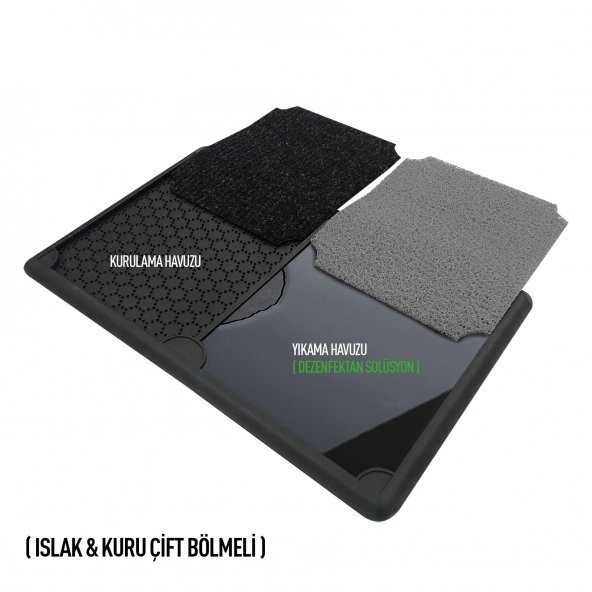 Yeni Nesil Islak - Kuru Dezenfektan Havuzlu Hijyen Paspas 50x80cm