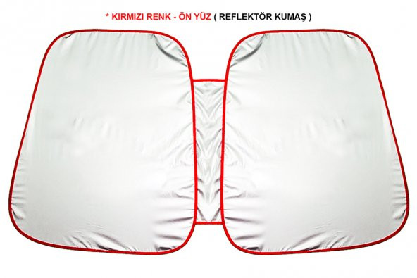 Tüm Araçlara Uygun Oto Ön Cam Güneşliği Oto Güneş Gözlüğü - Kırmızı - Red - 2