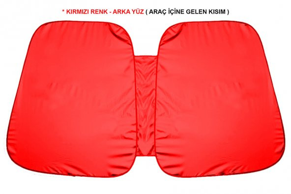 Tüm Araçlara Uygun Oto Ön Cam Güneşliği Oto Güneş Gözlüğü - Kırmızı - Red - 3