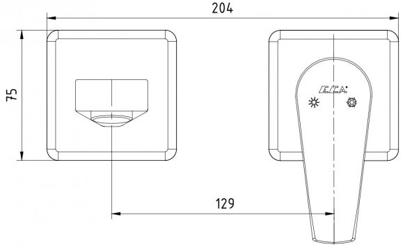 ECA Niobe Ankastre Lavabo Bataryası Sıva Üstü Çift Rozet 102167613-KK - Resim 2