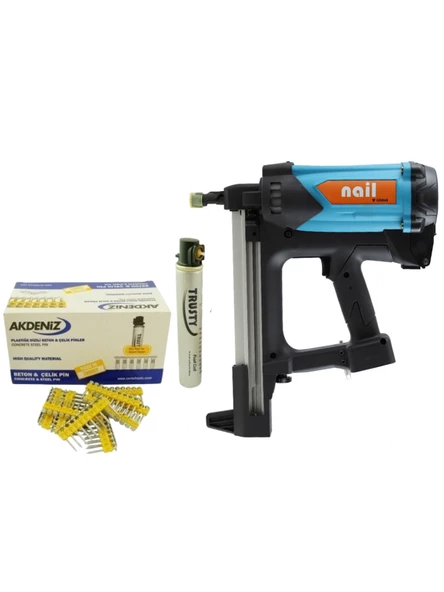 Nail Gsn40 Betona Gazlı Çivi Çakma Tabancası 15-40 Mm, 1000 Çivi + Gaz